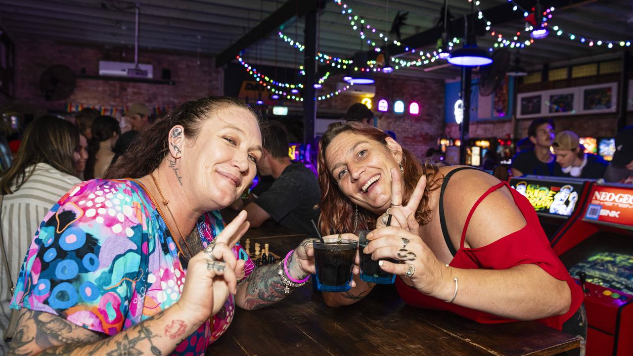 Kirsty Gunther (left) and Serena Barnes celebrate New Year's Eve at Flipp'd, Tuesday, December 31, 2024. Picture: Kevin Farmer