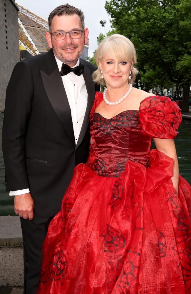 Former Premier Dan Andrews and wife Catherine. Picture: David Caird