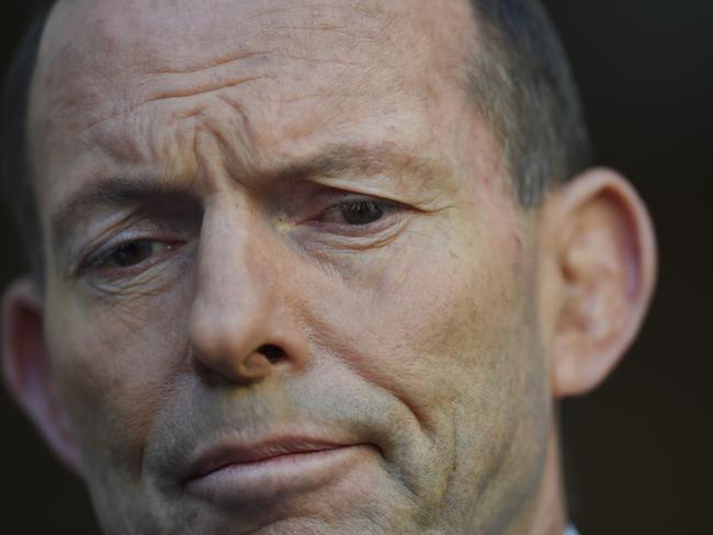 Prime Minister Tony Abbott speaks to the media during a press conference at Parliament House in Canberra, Tuesday, Sep. 1, 2015. (AAP Image/Lukas Coch) NO ARCHIVING