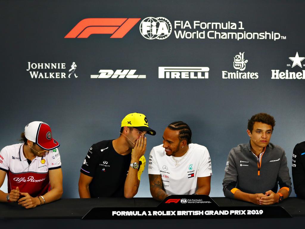 F1 2019 Daniel Ricciardo, Lando Norris cries in British Grand Prix press conference video