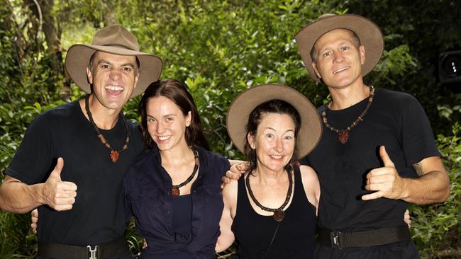 Shannon Noll, Vicky Pattison, Fiona O'Loughlin and Danny Green on I'm A Celebrity. Picture: Network 10