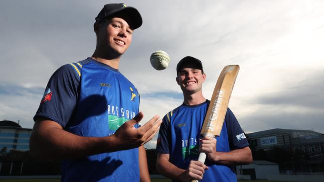 Brad Munro and Lachlan Crump earlier in their careers at the Dolphins. Picture Glenn Hampson