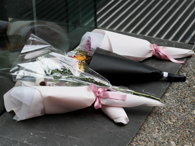 Tributes were left at the school after news of Lilie James’ death broke. Picture: NCA NewsWire / Nikki Short