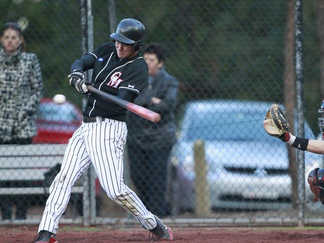 s47mm202Baseball: Heathmont v Greenhills Montmorency at Heathmont Reserve HeathmontGMBC batter Ryan Booth