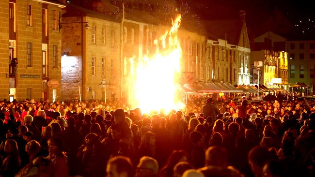 Festival of Voices Big Sing bonfire in 2015. Picture: Sam Rosewarne
