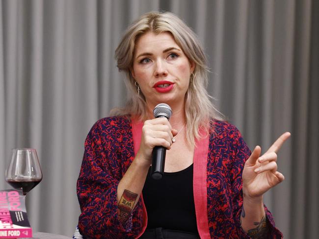 Local Cairns author Jilinda Lee interviews prominent feminist and author Clementine Ford at the Cairns Tropical Writers Festival, held at Crystalbrook Flynn. Picture: Brendan Radke