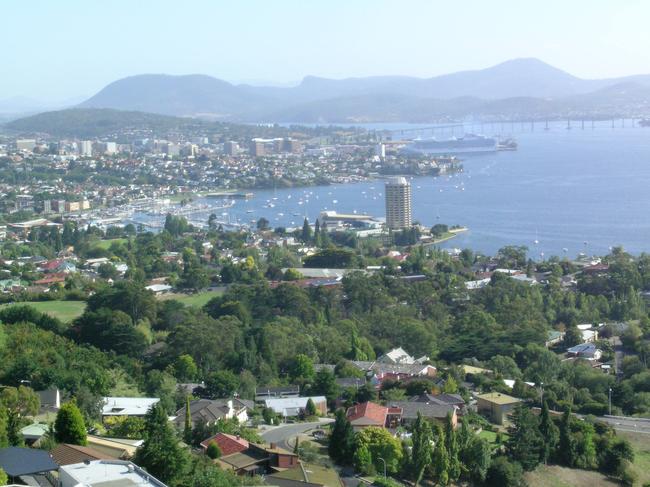 The view from Enterprise Rd in Sandy Bay.