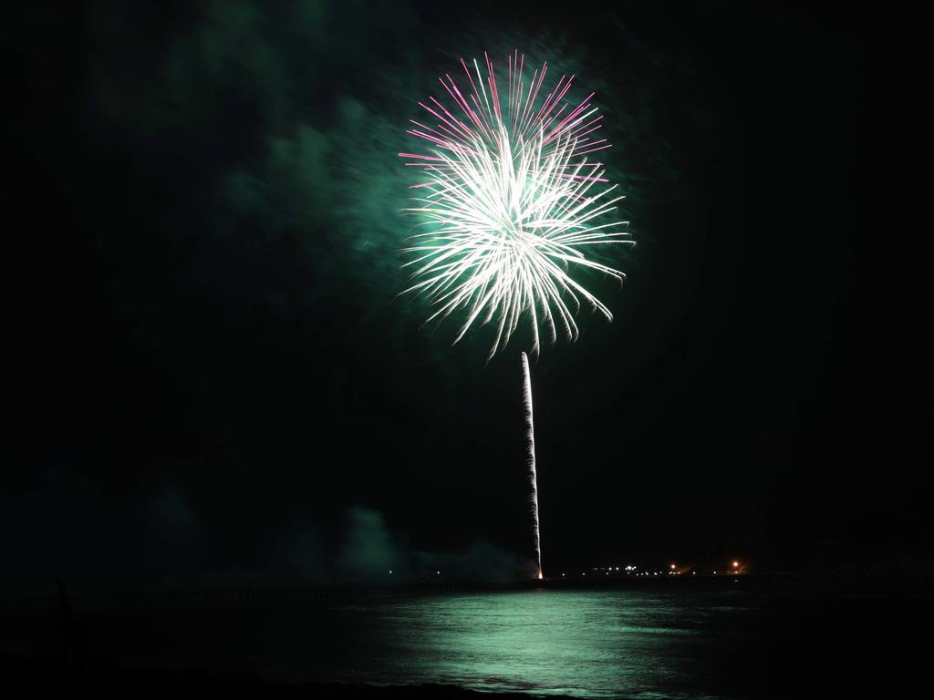 Fireworks over Victor Harbor for New Year's Eve, 2020. Picture: Leighton Cassebohm