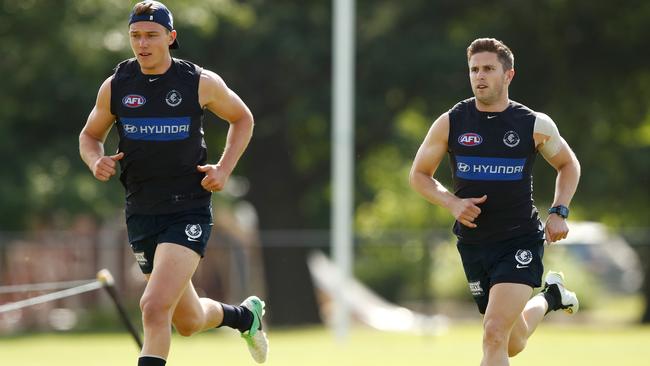 Patrick Cripps and Marc Murphy train together. Picture: Getty Images