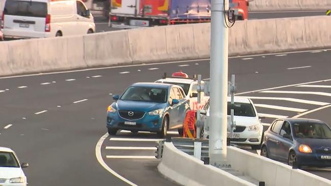 Motorists were left confused after the opening of the new motorway at Rozelle. Picture: Sunrise