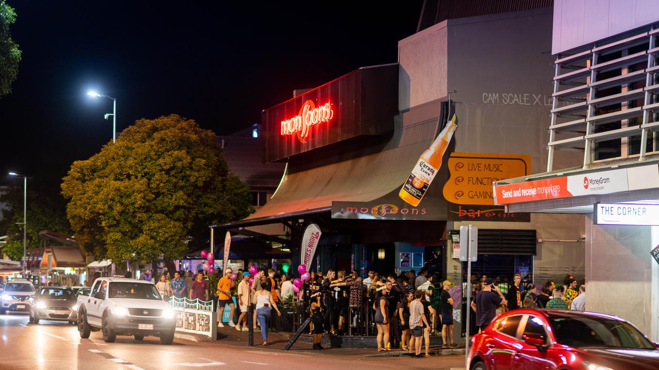 Mitchell St in Darwin was abuzz to celebrate the end of 2020. Picture: Che Chorley