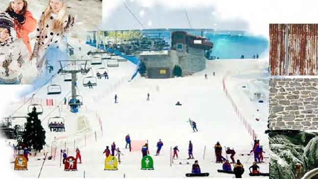 Artist impressions of the ski slope planned for Australian Legend World