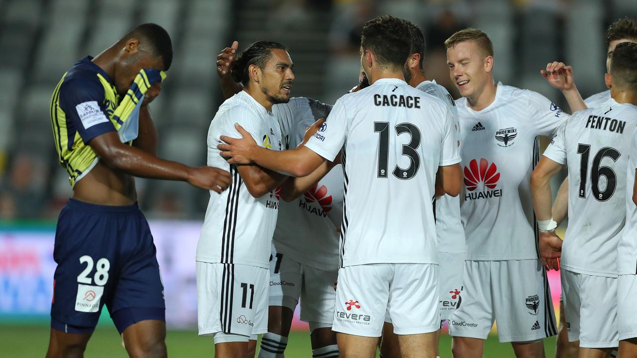 The Central Coast Mariners were beaten 8-2 by the Wellington Phoenix.