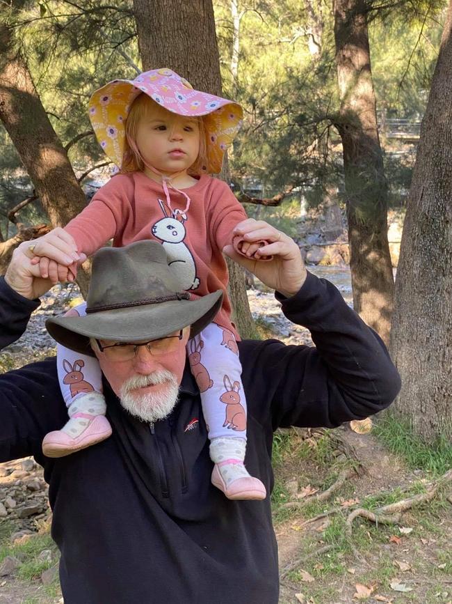 Nigel Harris with his granddaughter Evelyn. Picture: Facebook.