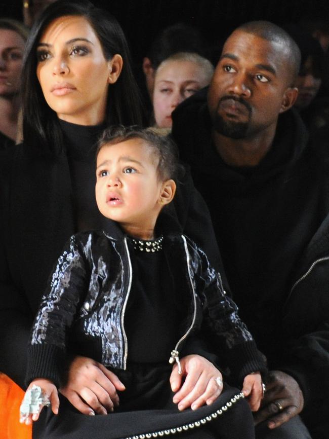 Kim Kardashian and Kanye West with daughter, North.  Picture:  Getty
