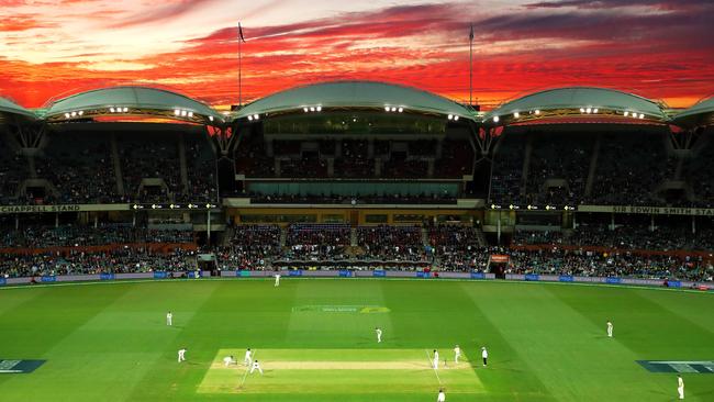 Sunset during day four of the second Ashes Test match. Picture: Getty Images.