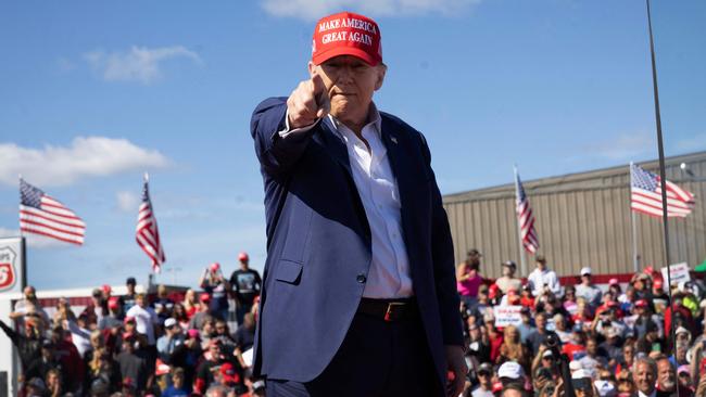 Donald Trump at a campaign rally in Mosinee, Wisconsin. Picture: Getty Images via AFP.