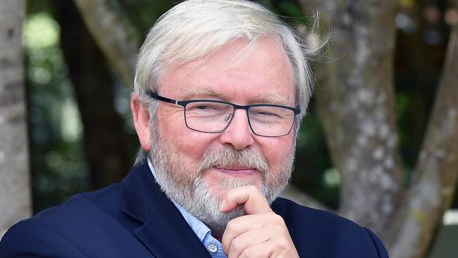 Kevin Rudd knows China is a massive threat because he’s releasing a new book on what he optimistically calls ‘the avoidable war’. Picture: Patrick Woods