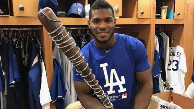 MLB stars have been gifted a baseball bat 'weapon' called Lucille to promote The Walking Dead TV series.