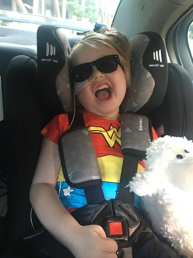 Paige coming home to Pimpama after a lengthy stint at Brisbane's Lady Cilento Children's Hospital late last year.