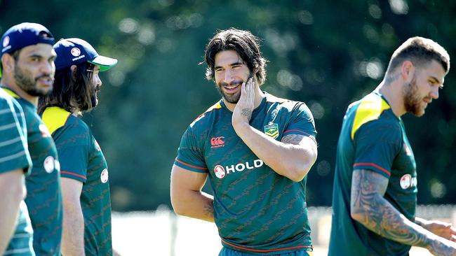 AUCKLAND, NEW ZEALAND - APRIL 20: James Tamou of the Kangaroos walks off during the ANZAC Test match between the New Zealand ...