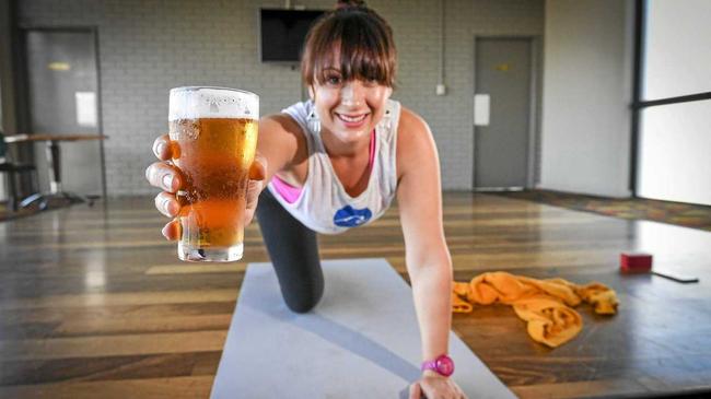 Luaun Fraser from Epic Yoga Lifestyle is holding beer yoga classes in Gladstone on Sunday Afternoons. Picture: Matt Taylor GLA070719YOGA