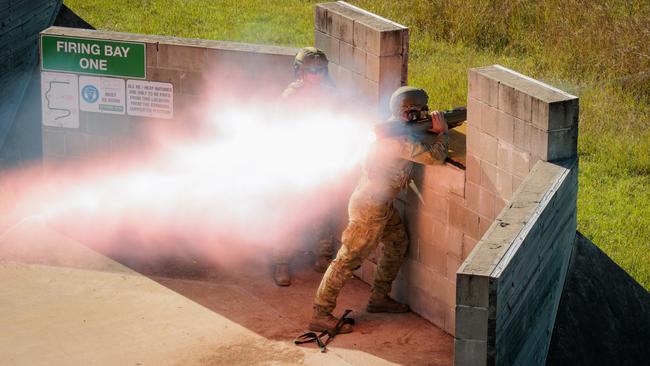 An Australian Army soldier from the 2nd Cavalry Regiment fires the 84mm Carl Gustav at the Townsville Field Training Area. Picture: Defence