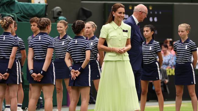 Catherine, Princess of Wales on one of her 172 commitments last year, on day thirteen of The Championships Wimbledon 2023. Picture: Clive Brunskill/Getty Images