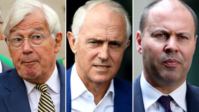 The loss of Malcolm Turnbull as Prime Minister is being blamed for the drop in the Liberal vote in inner Melboure. Julian Burnside, left, is running against the Treasurer in Kooyong.. Picture: Stuart McEvoy/AAP/Kym Smith