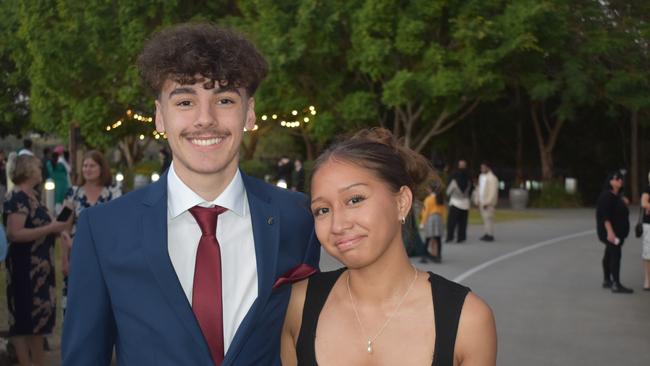 Riley Paul and Taynah Heu at Runcorn State High School 2023 formal. Photos: Georgie Walker.