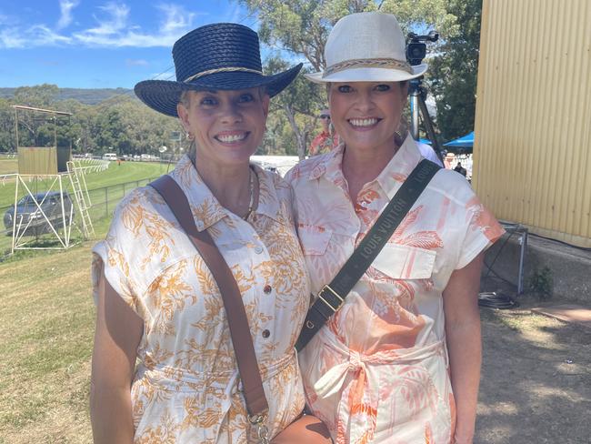 Paris and Monique at the 2025 Hanging Rock Races. Picture: Himangi Singh