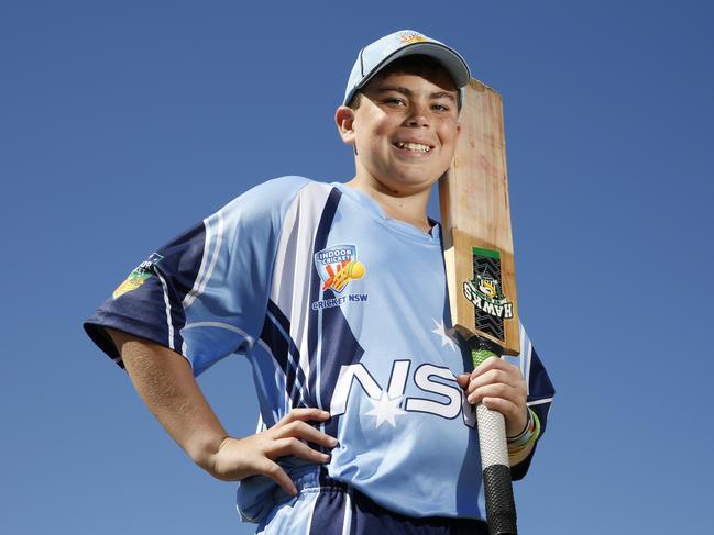 Junior Sport Stars. Pictured is Aiden Kells who plays cricket for NSW under 13s and St Clair.