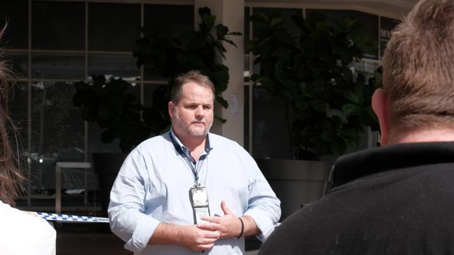 Cairns police Acting Superintendent Kevin Goan speaks with media in the wake of the stabbing at Cairns Central on September 22, 2021.