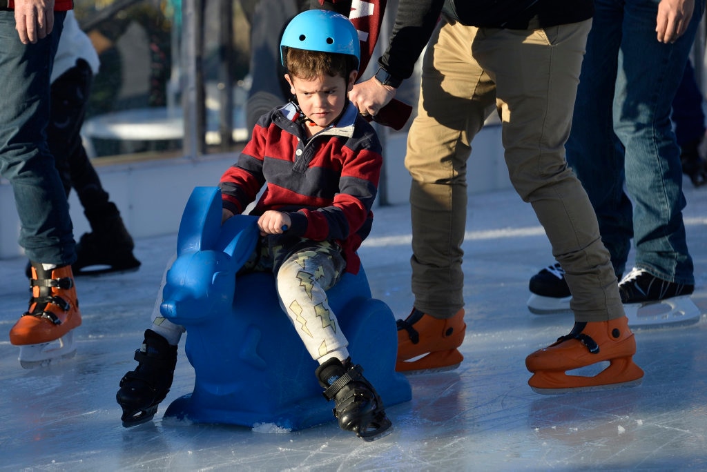 Mack Parsons on the ice at Winter Wonderland in the Civic Square, Friday, June 22, 2018. Picture: Kevin Farmer