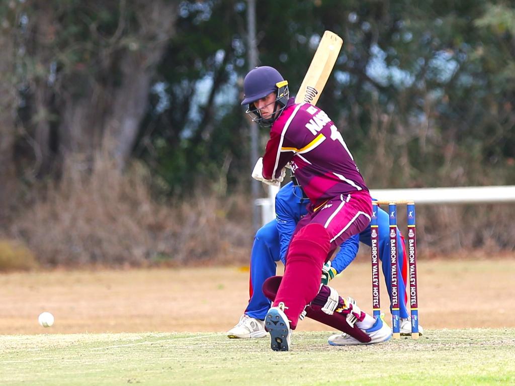 Pictured: Alexander Nasser. Atherton v Barron River at Loder Park. Cricket Far North 2024. Photo: Gyan-Reece Rocha