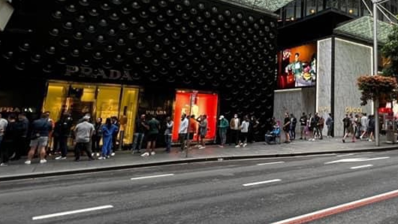 The line waiting to get into Westfield. Picture: Supplied