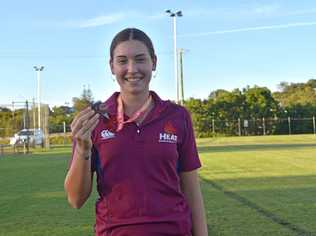 HARD WORK PAYS OFF: Chantelle Chippindall receives bronze in the heptathlon and a PB. Picture: Bec Singh