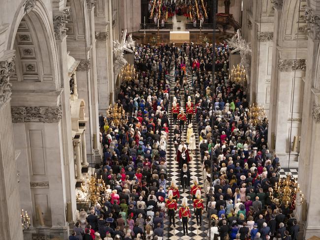 An aerial view of the service. Picture: Dan Kitwood – WPA Pool/Getty Images