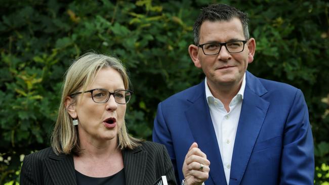 Jacinta Allan with former premier Daniel Andrews before she took over the top job. Picture NCA NewsWire / Ian Currie