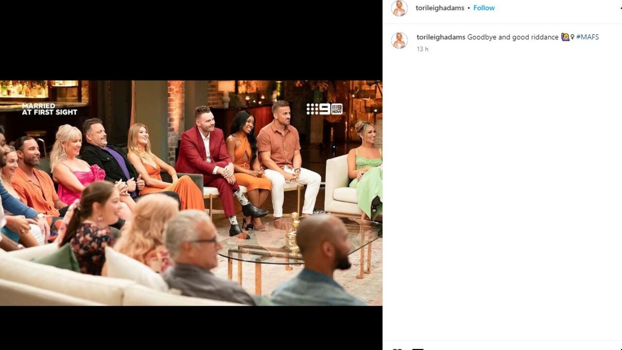 MAFS bride Tori Adams disses show after reunion walkout | NT News