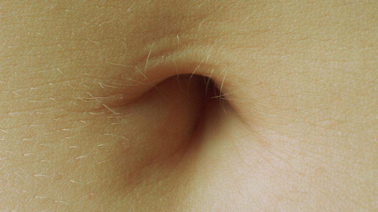 horizontal belly button shape