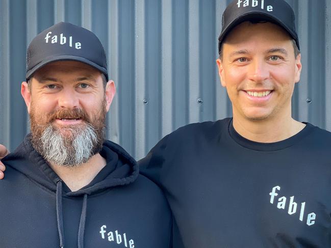 Fable and Co Chief Science Officer Jim Fuller and CEO Michael Fox. Sunshine Coast plant-based food company Fable Food Co has secured seed funding. August 2021.