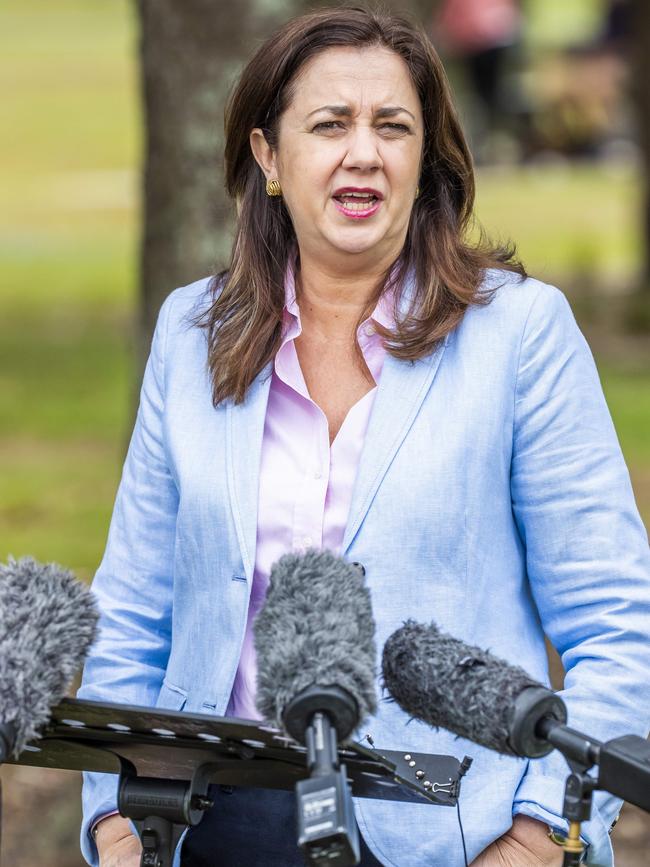 Queensland Premier Annastacia Palaszczuk has warned of a Covid danger to very small children. Picture: Richard Walker