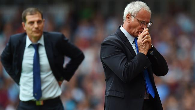 LONDON, ENGLAND - AUGUST 15: Claudio Ranieri Manager of Leicester City looks on during the Barclays Premier League match between West Ham United and Leicester City at the Boleyn Ground on August 15, 2015 in London, United Kingdom. (Photo by Michael Regan/Getty Images)