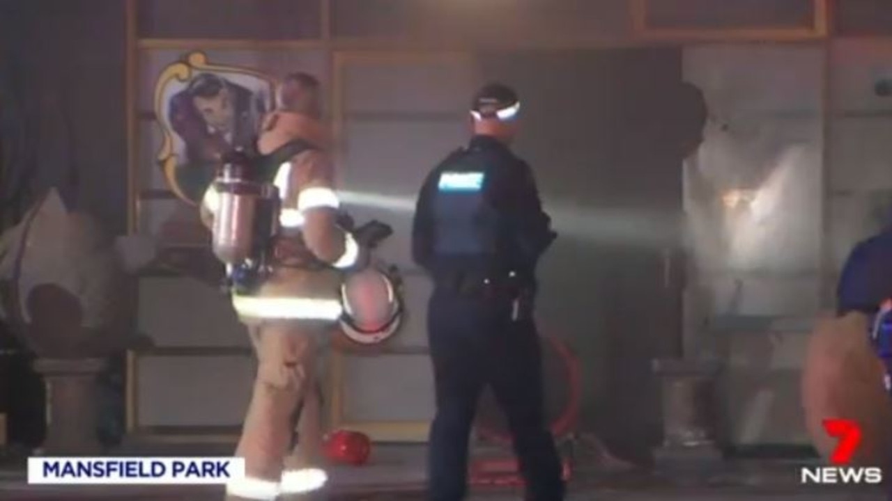 Images of a Mansfield Park property which was allegedly the target, of an arson attack. Picture: 7News.