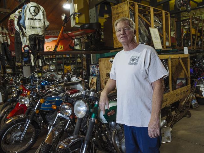 Jerry Ries, who runs a motorcycle museum in Oklahoma, is also a Trump voter who would like to see the President moderate his language. Picture: Angus Mordant