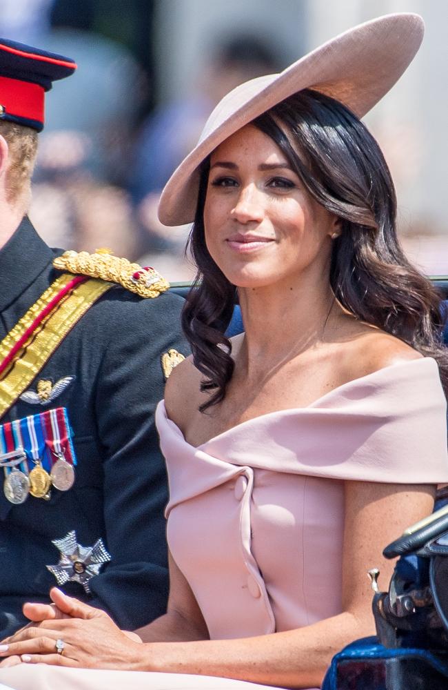 Meghan Markle, Duchess of Sussex, arriving at the Queen’s birthday celebrations.