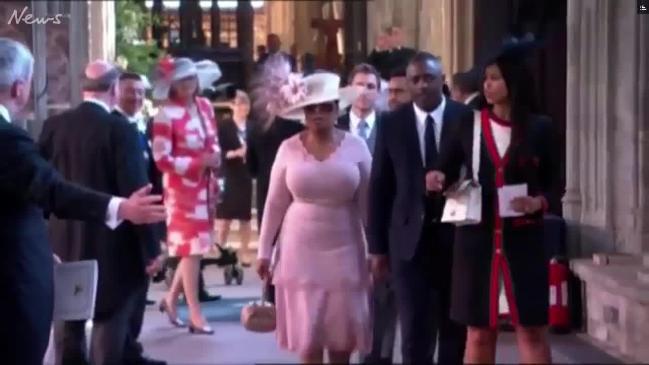 Royal Wedding: Oprah Winfrey and Idris Elba arrive