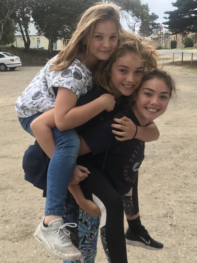 Sophia, right with her sisters Saskia and Ursula. Supplied by family