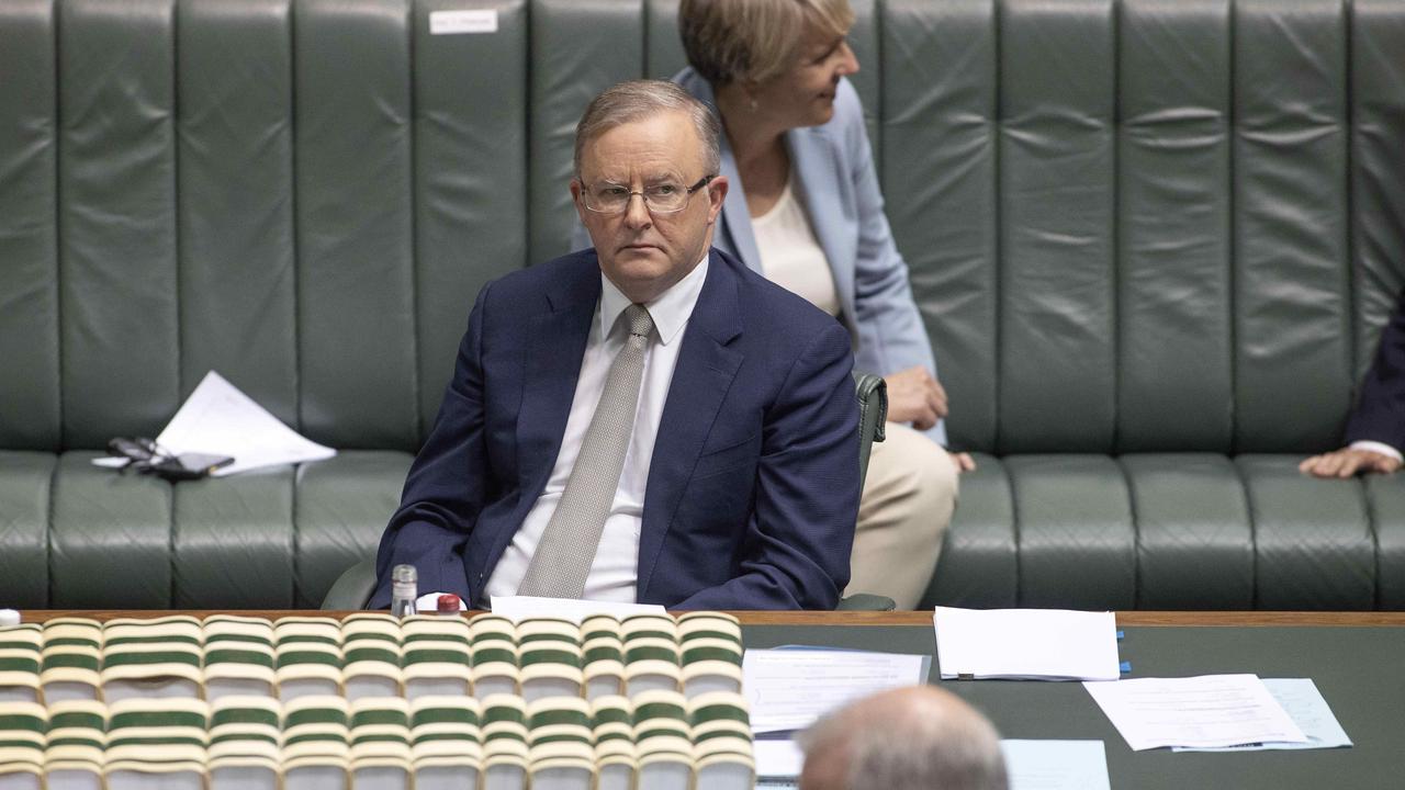 Opposition leader Anthony Albanese has been targeted by the construction division of the CFMMEU. Picture: NCA NewsWire/Gary Ramage